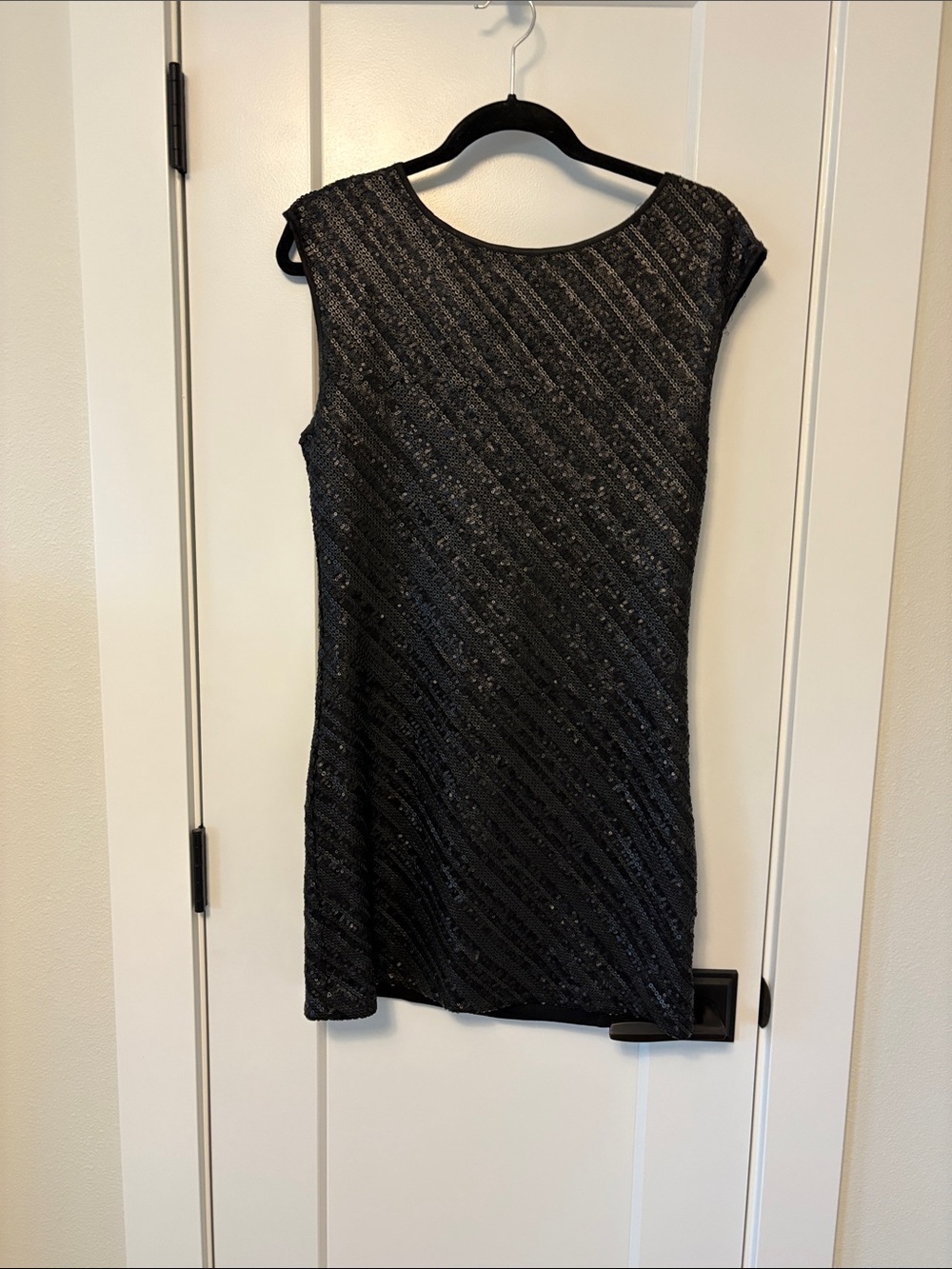 Tart Black Sequin Cap-Sleeve Mini Dress